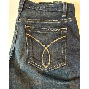 Vintage Calvin Klein Denim Blue Jeans size 4 Flare leg, Cotton Blend dark wash